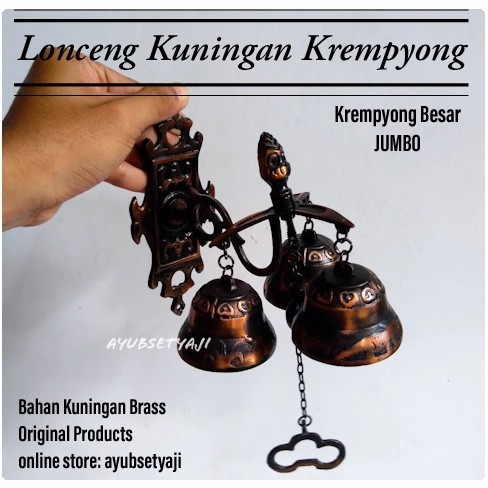 My Bel Pintu Krempyong Lonceng Kuningan Isi 3 Ukuran Besar Lonceng Rumah