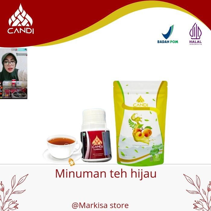

terbaru !!! candi flimbost minuman teh hijau candi rasa original&rasa persik ready