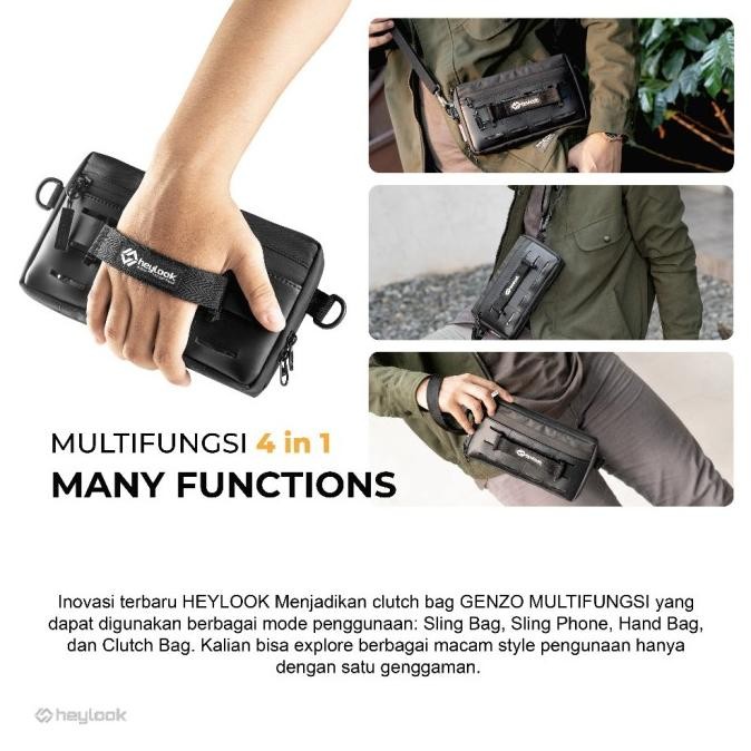 Tas Dompet Sling Phone Pouch Bag Handbag Clutch Neck Bag Pria Anti Air HT