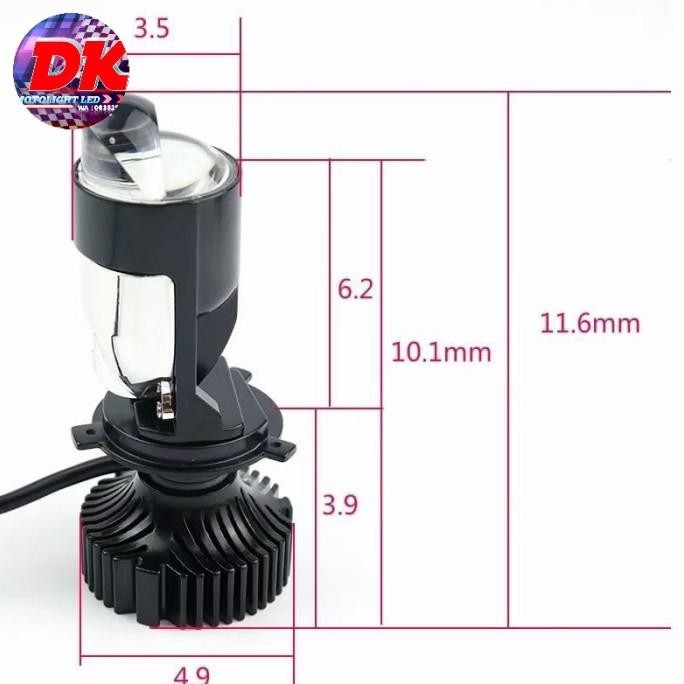 Lampu Headlamp projector mini lens H4 V9 vinyx pro cut off flat Terlaris