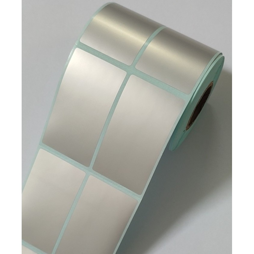 

LABEL SILVER PETT 30X55MM 2LINE 500PCS GAP 3MM CORE 1 INCHI PERFORASI