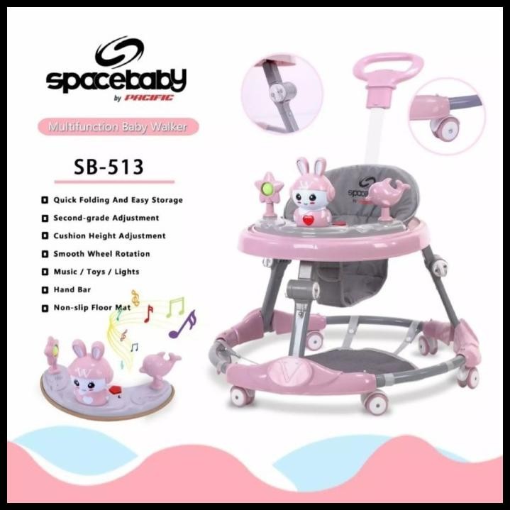Terlaris Baby Walker Space Baby Sb 513 Sb513 Sb-513 Baby Walker + Dorongan Good Quality