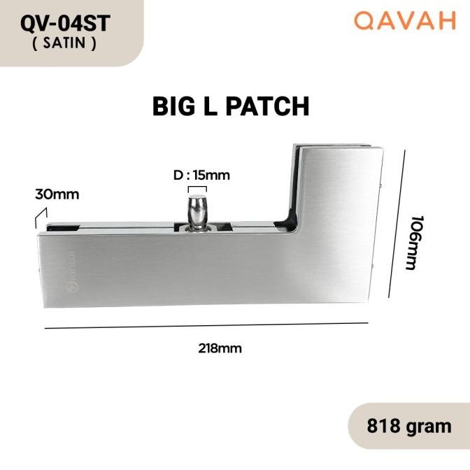 NEW BIG L PATCH FITTING - PENJEPIT ENGSEL PINTU KACA ATAS L PANEL KACA