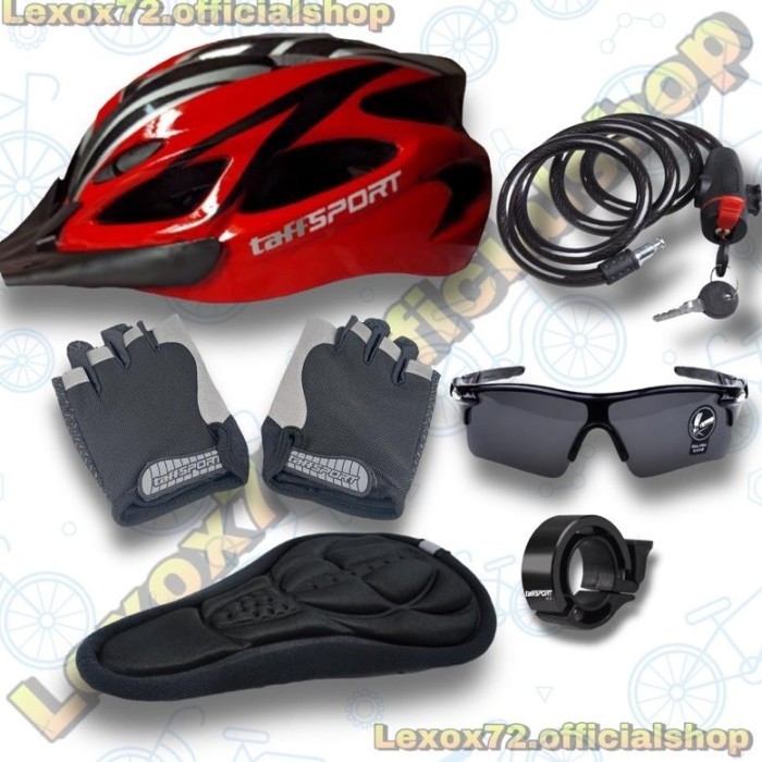 PRODUK TERBATAS NEW (COD) Helm sepeda taffsport MTB roadbike + aksesoris sepeda /