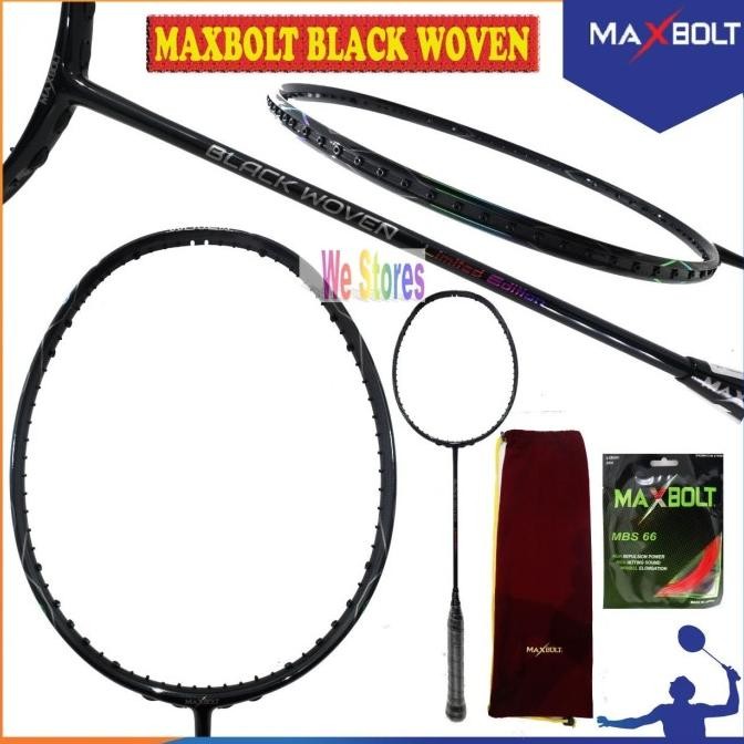 MAXBOLT Black Woven Raket Badminton MAXBOLT Black Woven