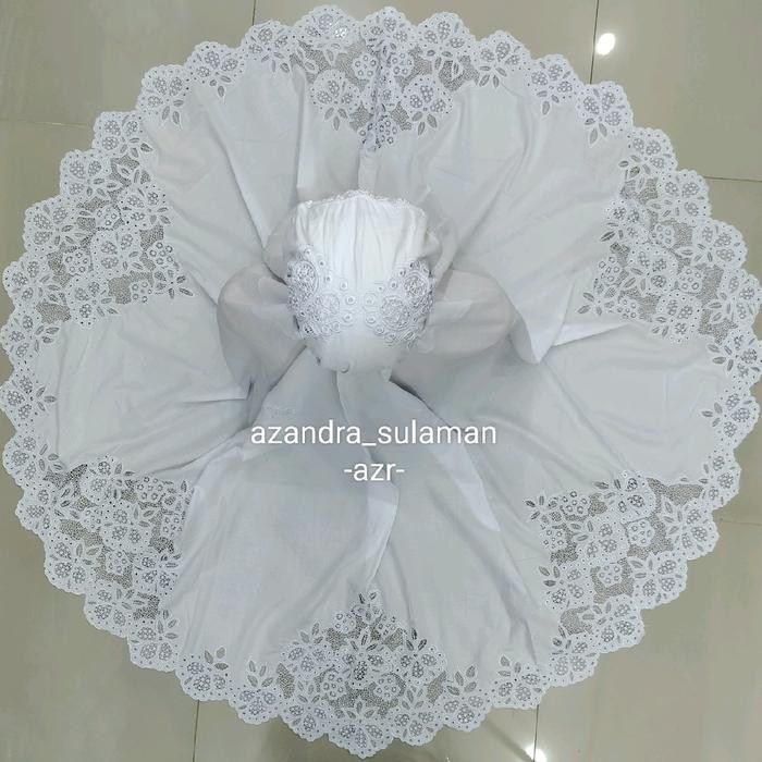 mukena bordir krancang onggok dan gelang katun paris bukittinggi padang