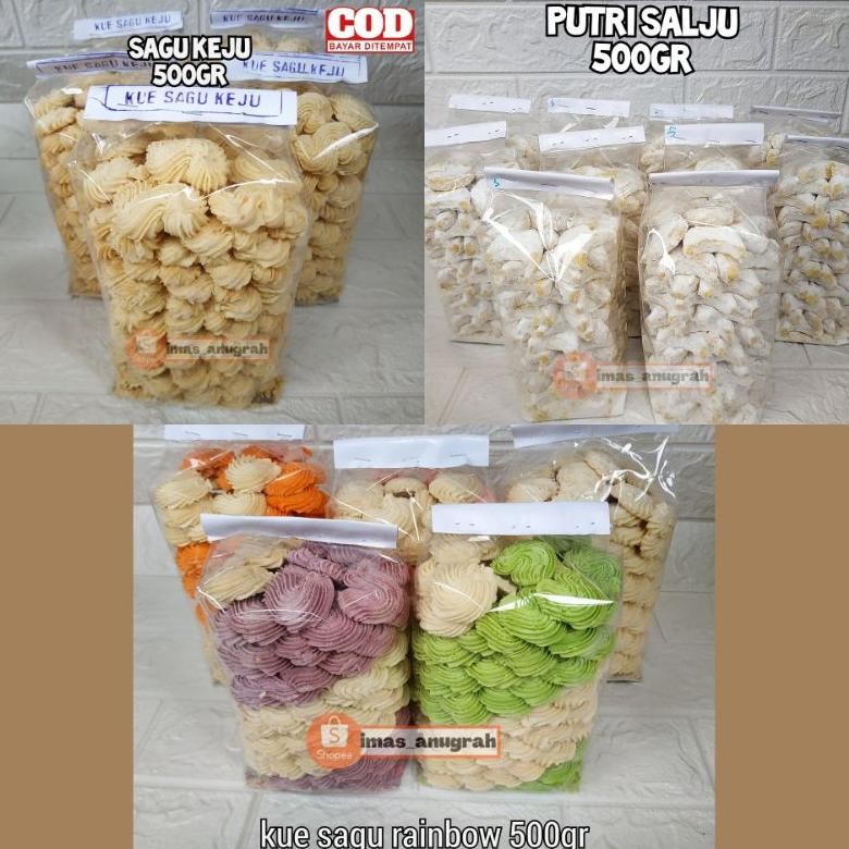 

BISA COD ANEKA KUE LEBARAN / PUTRI SALJU/ SEMPRIT/ SAGU KEJU 500Gr AS25