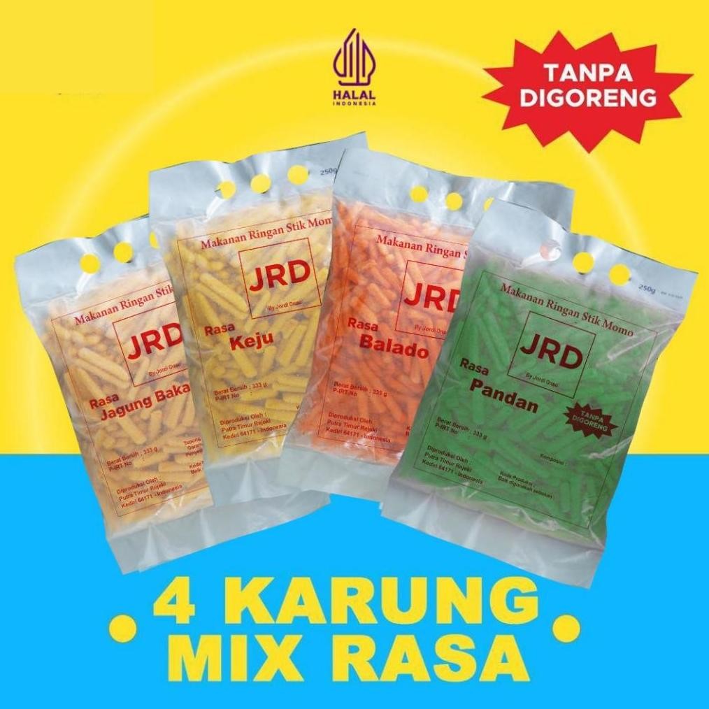 

PROMO [JRD] MAKANAN RINGAN SNACK STIK 1kg MIX 4 RASA SNACK TANPA GORENG dvc-78