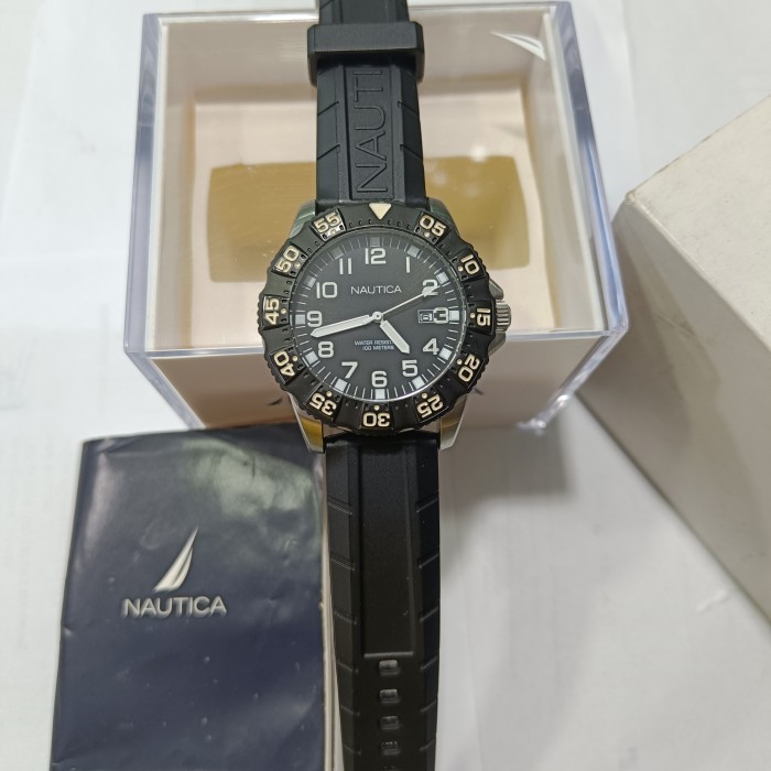 TERPERCAYA Jam pria Nautica A12643G original bekas bagus full set normal semua siap pakai