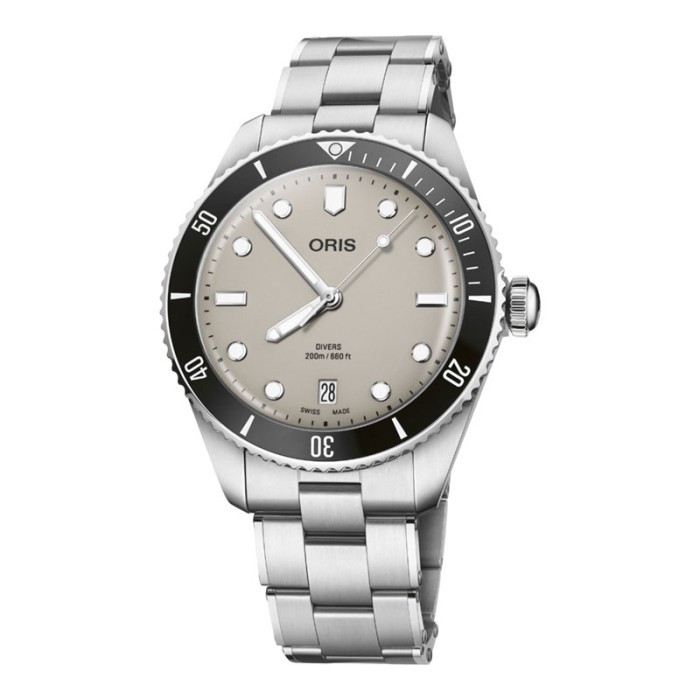 Jam Tangan Pria Oris 01-733-7795-4051-SET Divers Date Brown Dial Stainless Steel