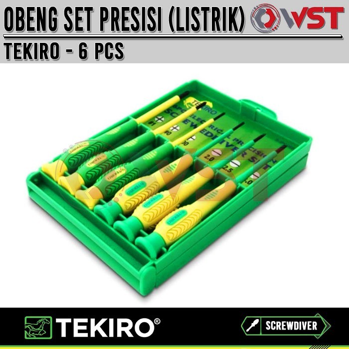TERUJI Tekiro Obeng Set Listrik Presisi 6pc / Obeng Handphone / Jam