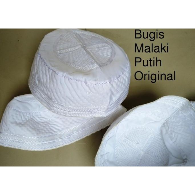 Peci Haji Kopiah Putih Songkok Bugis Madinah Malaki Import Original A
