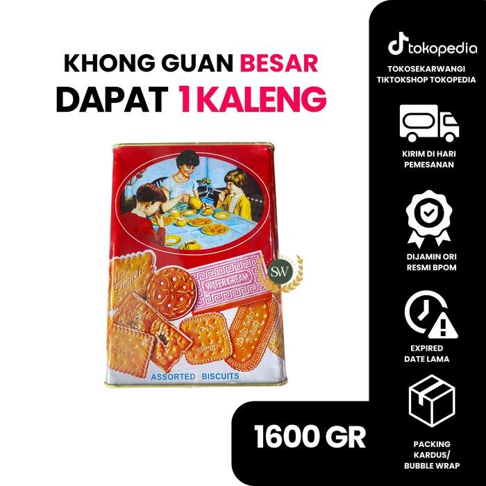 

1 KALENG KHONG GUAN BESAR ASSORTED BISCUIT WAFER BISKUIT 1600GR