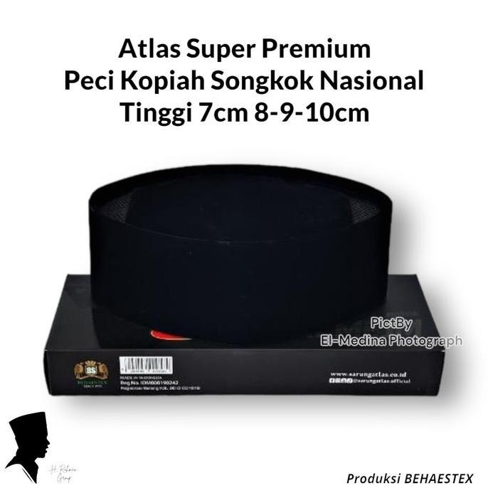 Spesial Peci Kopiah Hitam  Ac Tinggi 7 8 9 10 Cm Songkok Nasional Atlas Bludru Super Halus Peci  Atl