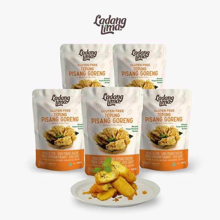 

5 pcs Tepung Pisang 200gr - Tepung Instan Gluten Free Ladang Lima (Tepung Singkong Pengganti Terigu)