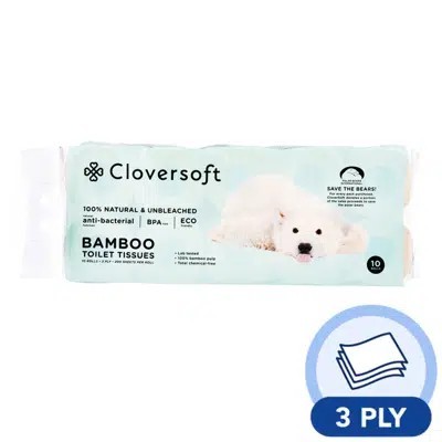 

Cloversoft Plant-Based Unbleached Bamboo Toilet Tissues Roll 10 x 200 per pack