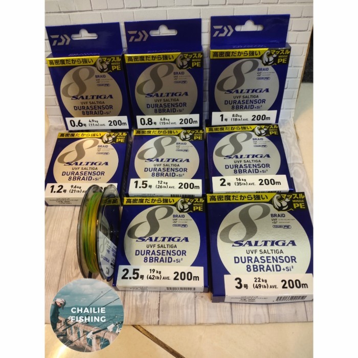 Senar PE Daiwa UVF Saltiga Durasensor 8 Braid 200M Pilih Ukuran PE
