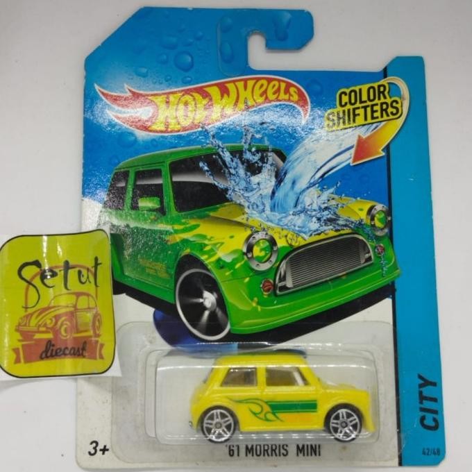 HOT WHEELS HOTWHEELS COLOR SHIFTER 61 MORRIS MINI HIJAU KUNING RARE