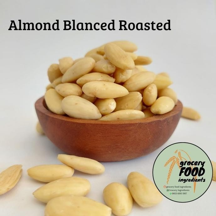 

ALMOND BLANCED ROASTED 250GR/ ALMOND UTUH TANPA KULIT PANGGANG