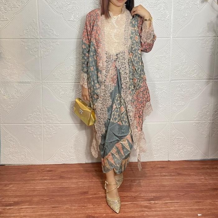 Set Batik Viscose Couple Ansimerta Baju Kondangan Pasangan Wanita Lilit Dan Atasan Dress Motif -