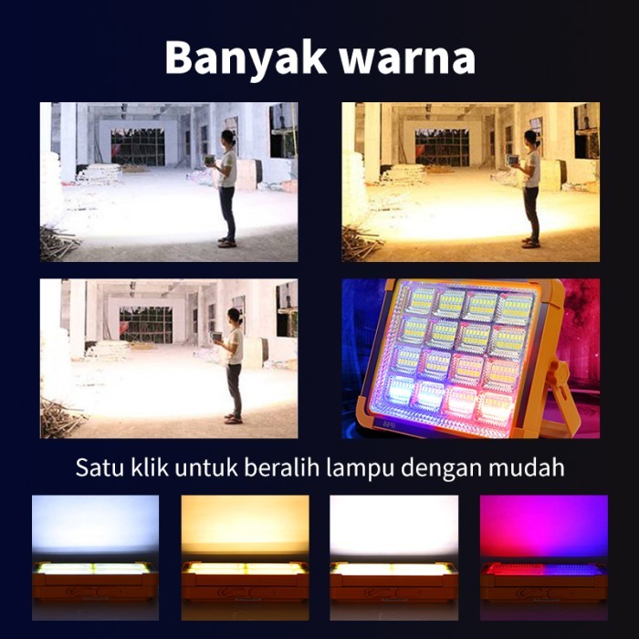 Lampu Emergency Led Multifungsi Power Bank Solar Cell Ip66 Lampu Sorot