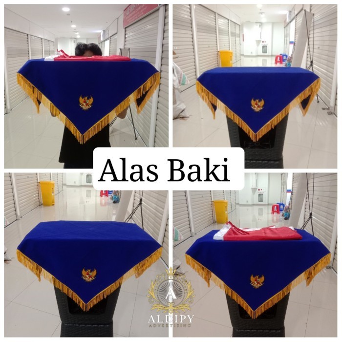 Alas Baki Upacara Bendera Taplak Baki Upacara Warna Biru Ready Stok