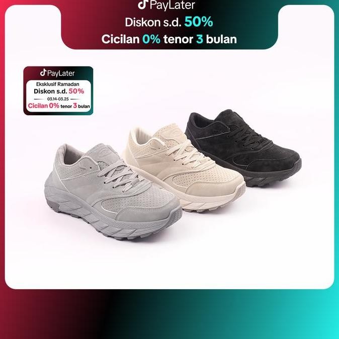 Declan Sneakers Shoes Pria Vargas  01-096 Black Casual Karet