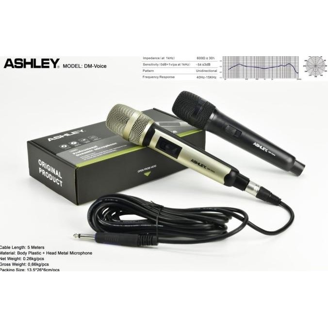 Mic Kabel Mic Ashley DM Voice Original Ashley