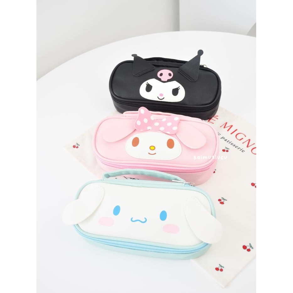 

terbaru !!! balmutlucu pencil case pc02 cinnamoroll kuromi my melody tempat pensil pu leather kotak