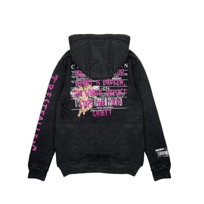 Moxie Sweatshirt Washed Unisex Crestfallent Black Washed Hoodie