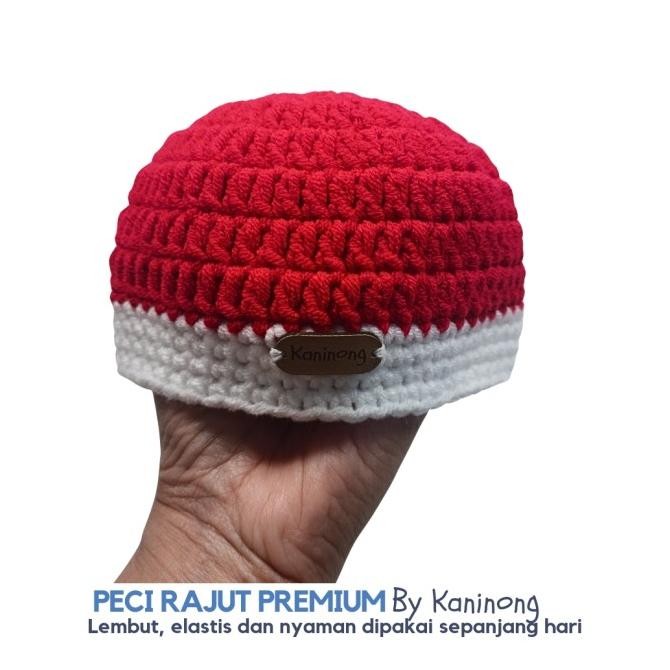 Terjangkau Peci Rajut Merah Putih Premium | Kopiah Merah Putih | Kopyah Merah | Kopeah Merah Putih |
