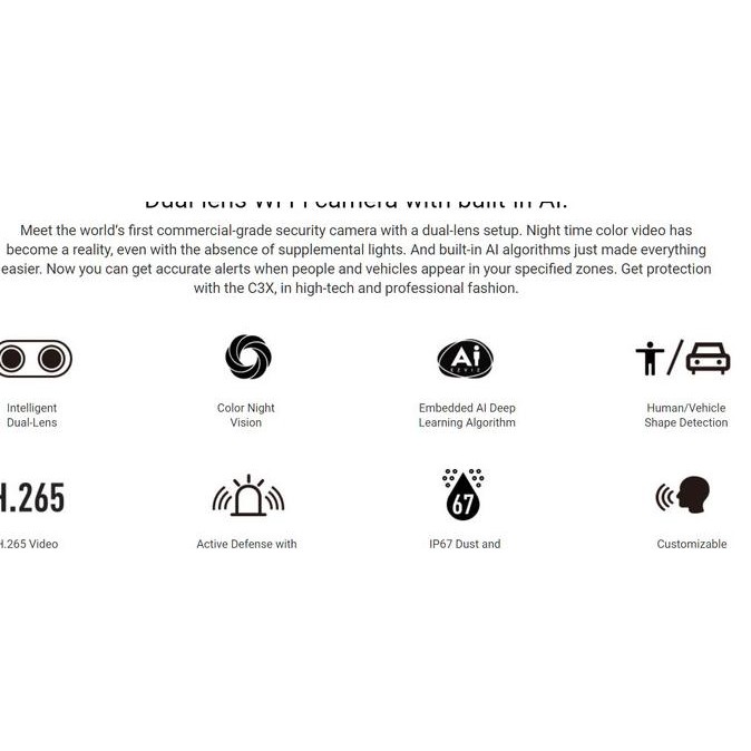 Ezviz C3X 2MP Smart Home Dual IP Camera lens Outdoor CCTV