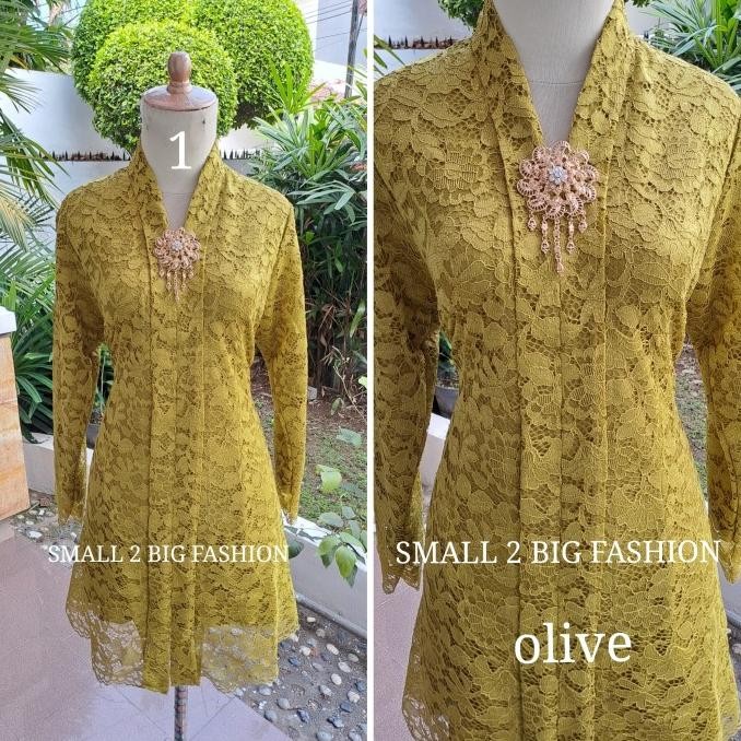 atasan kebaya brokat muslim tunik kurung/ atasan brukat abu marun gold