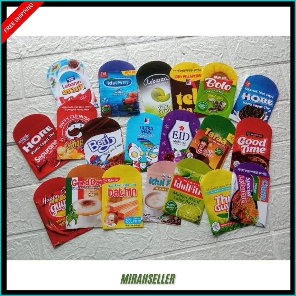 

Amplop Snack/Jajanan Lebaran Sultan/ Mixue/Kopiko/Walls/ Kfc Cfc Silverqueen Cimory Tenggo Original Produk