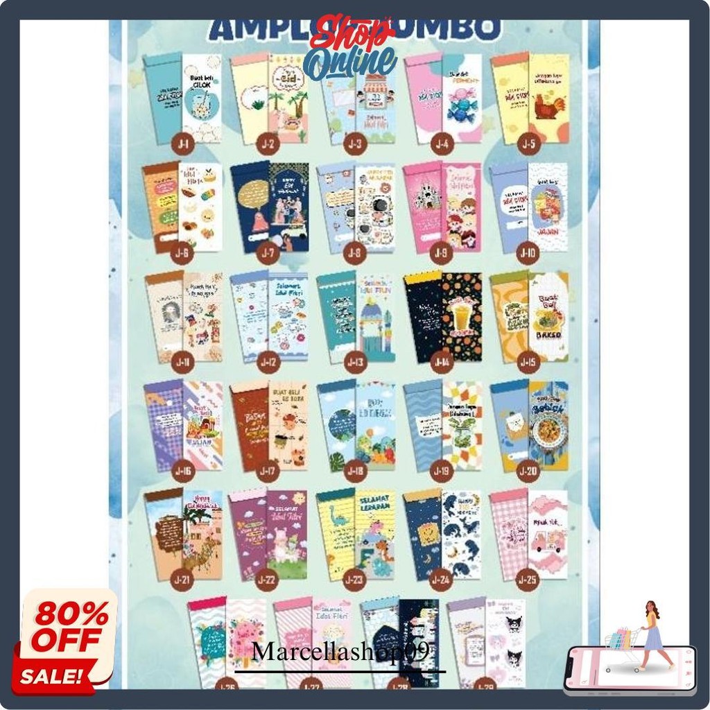 

Isi 10 (Ap 120 Gsm) Amplop Lebaran Besar 2025 Grosir Motif Premium Original Produk