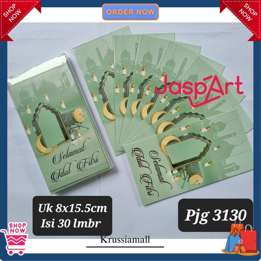 

Amplop Panjang Besar / Angpao Lebaran Hari Raya Idul Fitri Isi 30 Premium Emboss Silver Mika Lebaran Panjang 2025 Bisa Cod