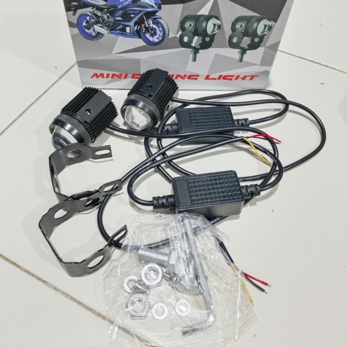 Lampu Sorot Tembak Laser Bulat Mini Driving Light D2 High Low