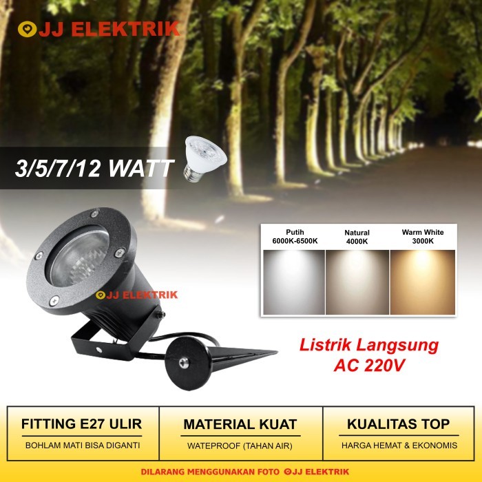 Kap Lampu Sorot Outdoor / Lampu Taman / Lampu Tembak Fitting E27
