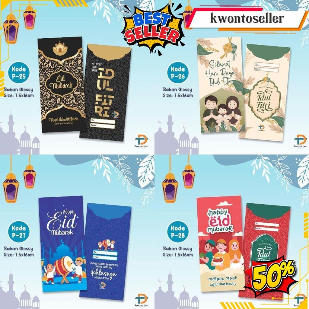 

(Isi 10 Pcs) Angpau Lebaran / Amplop Karakter Lucu / Uang Tanpa Lipat Gratis Ongkir