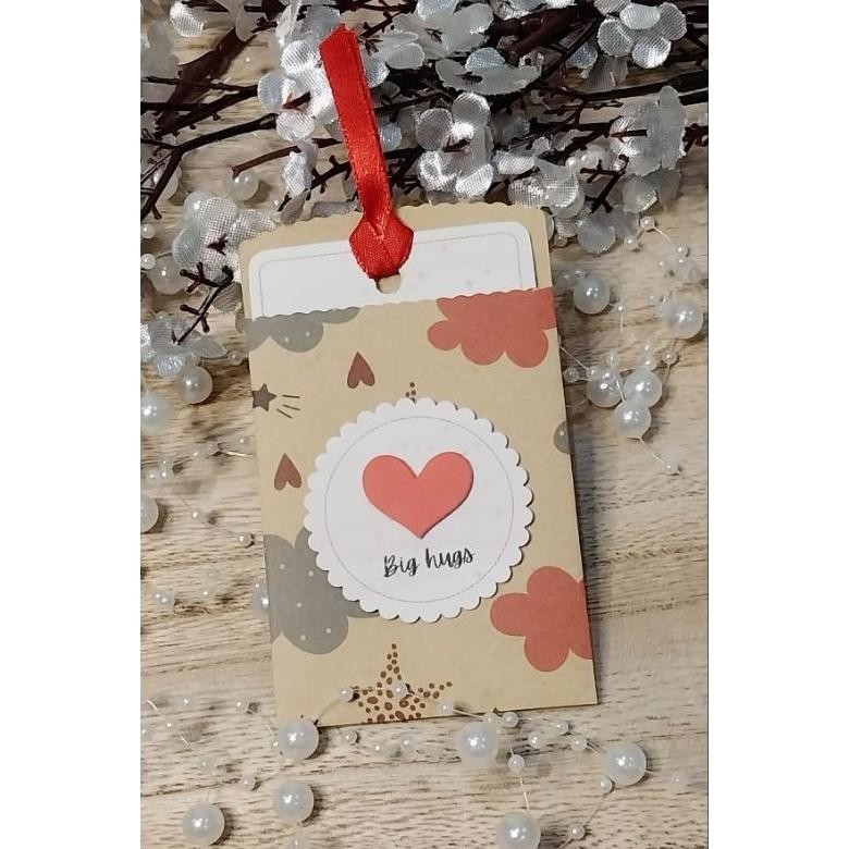 

big hugs tag cards + holder 5set kartu ucapan