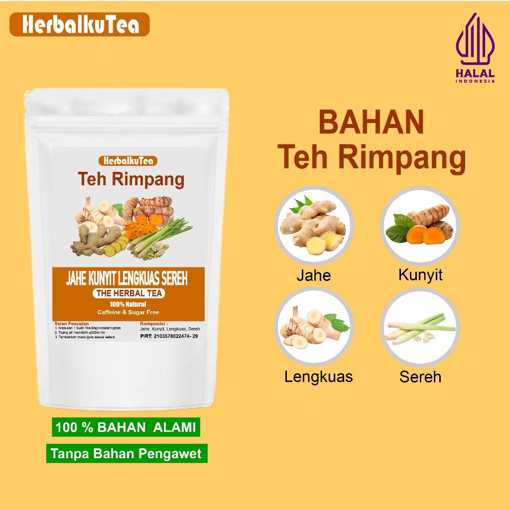 

Sale TEH KUNYIT, JAHE, LENGKUAS, SEREH / TURMERIC, GINGER, GALANGAL & LEMONGRASS TEA - HerbalkuTea