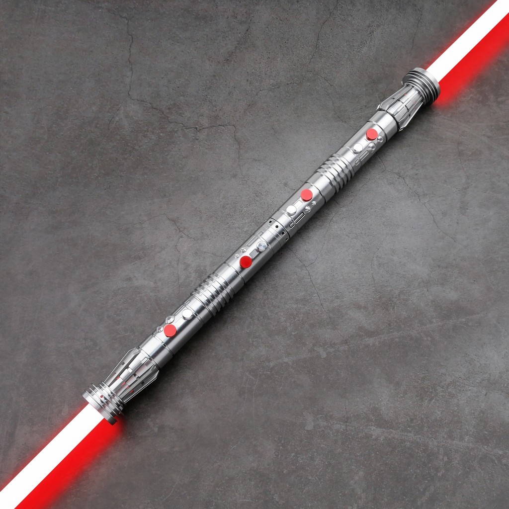 QJES TXQ Darth Maul SNV4 2pcs Handle+Blade JEDI 27sound Double Lightsaber Toys Metal Hilt Light Smoo