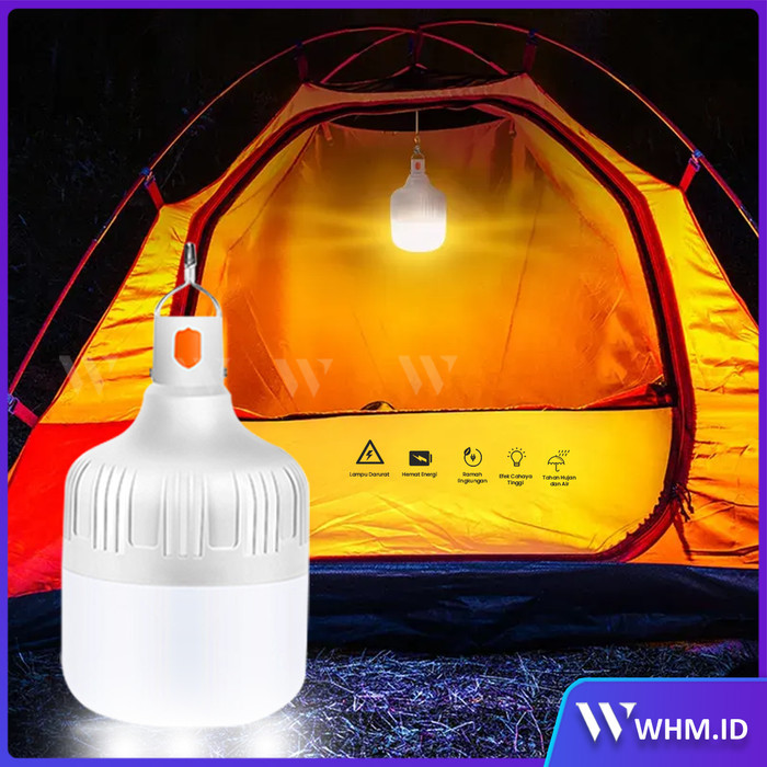 Lampu Emergency Gratis Charger 30W 50W Darurat Bulb LED IndoorOutdoor IP66 baterai18650/4pcs1200mAh