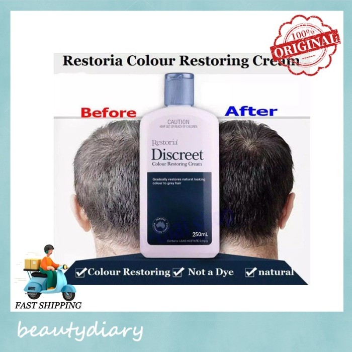 TERLARIS Jual 250mlRestoria Discreet Cream Penghitam Rambut Original Murah