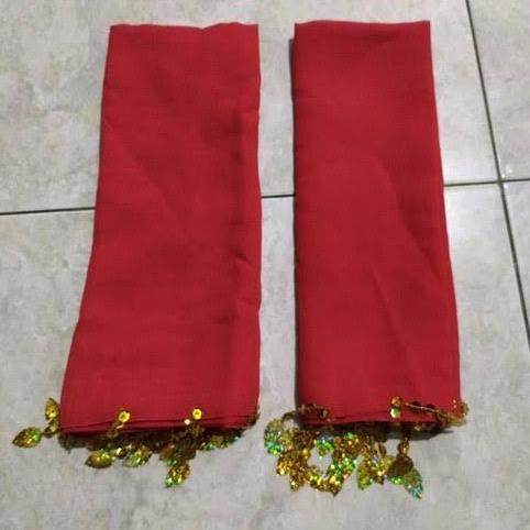 Sampur Selendang Tari Remo Kerincing Warna Merah