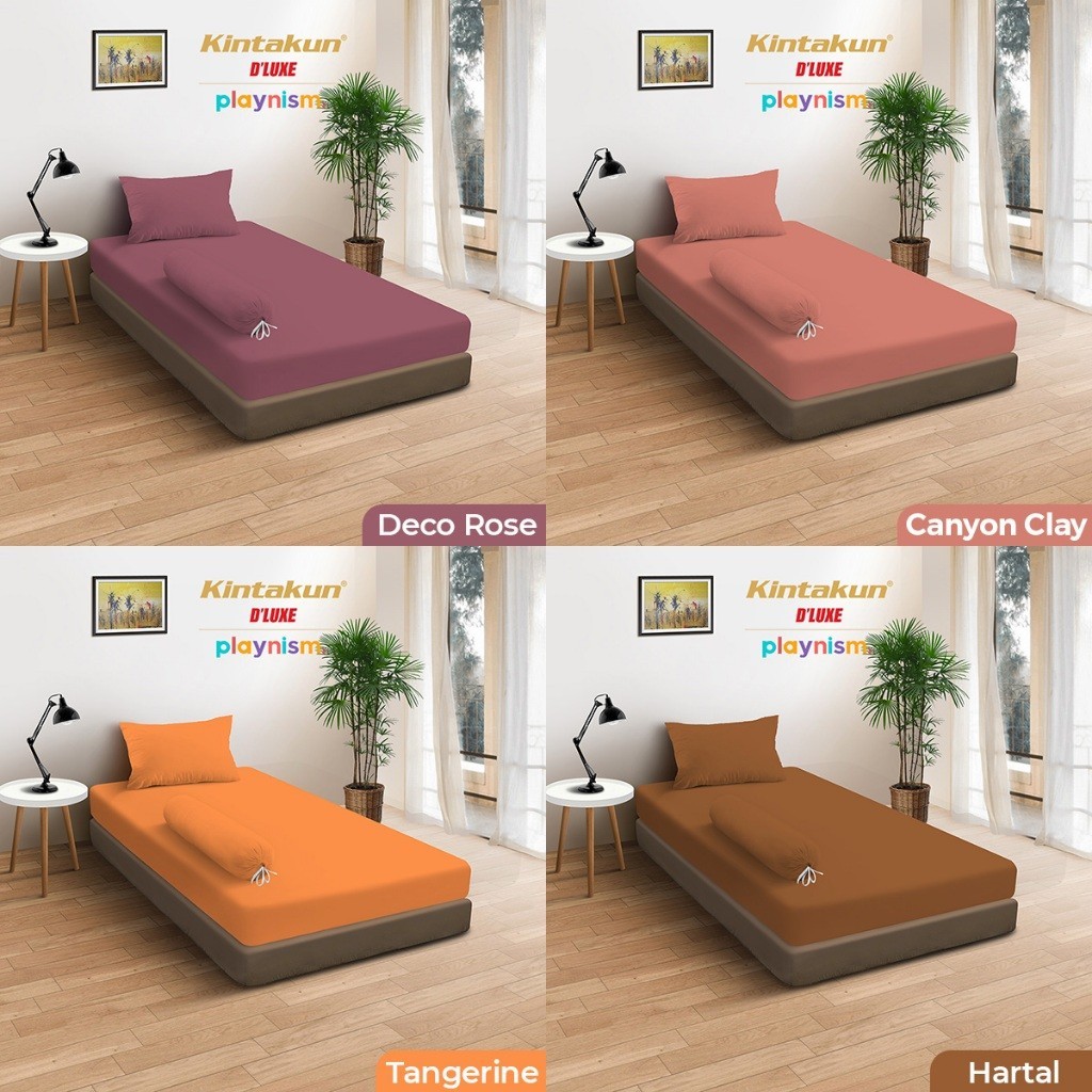 Kintakun Sprei Fitted Polos Single / Extra Single  Dluxe Microtex 90 x 200cm