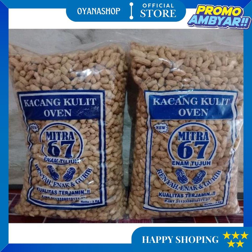 

Kacang Kulit Asin, Kacang Oven Asin, Kacang Asin Kemasan 3Kg, Kacang Kulit, Snack Cemilan/ Kacang Super D Cod