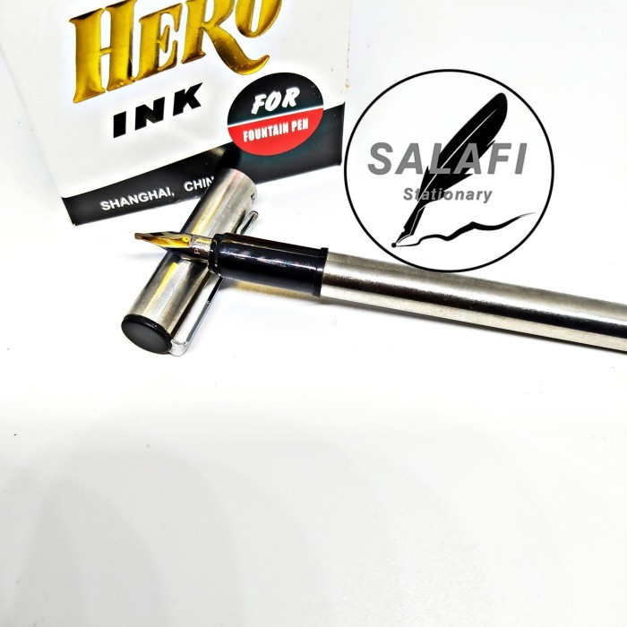 

HOT SALE! Satu set fountain pen kaligrafi japan nib 1 Mm tinta isi hero 50 ml