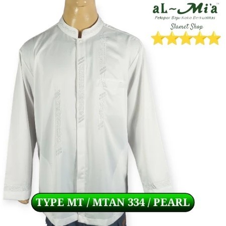 BIG SIZE Baju koko pria al-mia jumbo besar dewasa lengan panjang putih