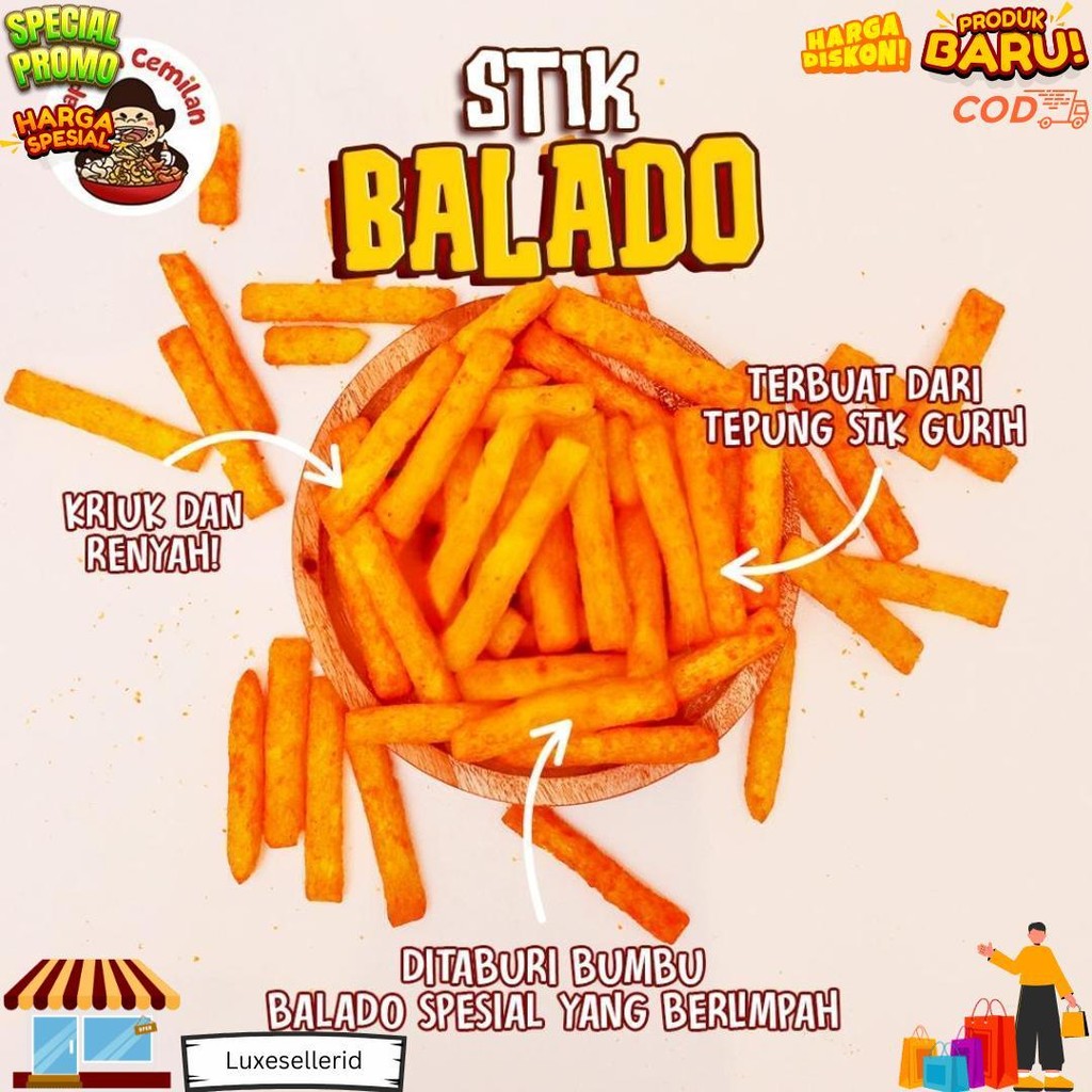 

500Gram Snack Stick Balado Cemilan Asin Gurih Captain Cemilan Snack Kiloan Makanan Ringan Cemilan D Termurah
